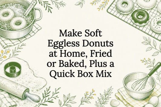 Eggless donut baking title card