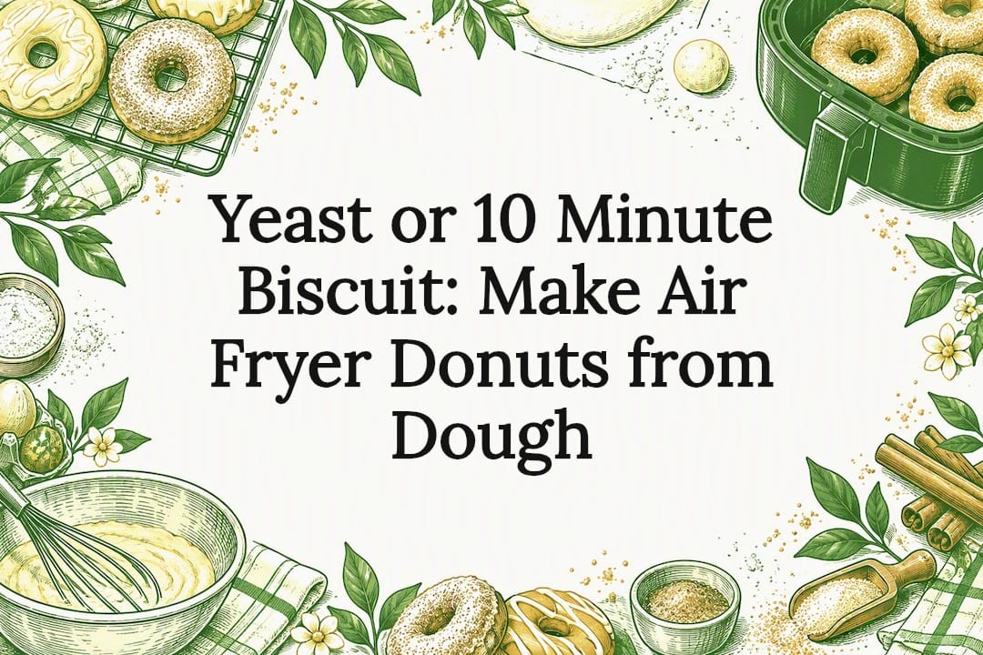 Decorative air fryer donut title card