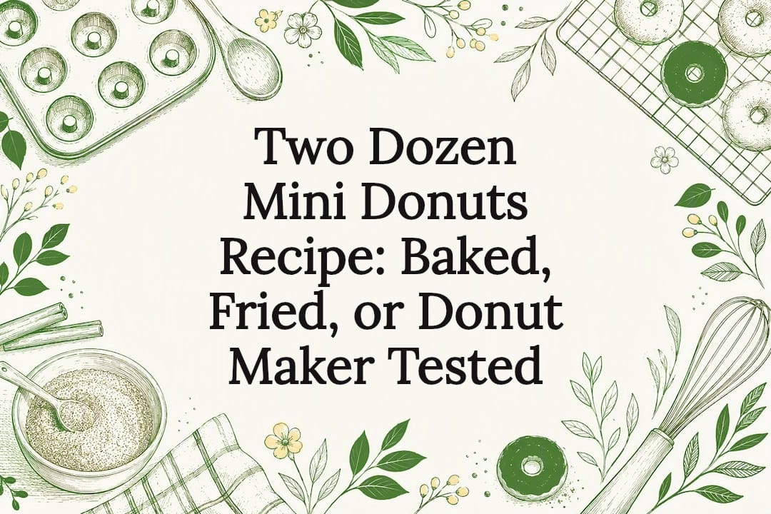 Decorative mini donut recipe title card