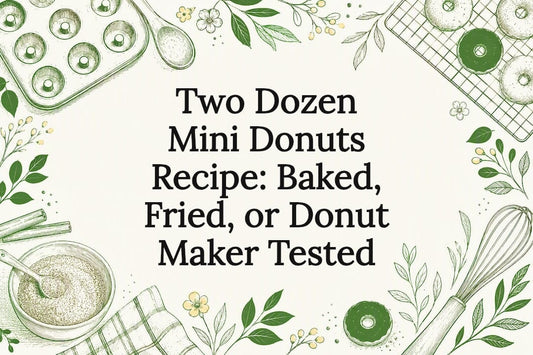 Decorative mini donut recipe title card