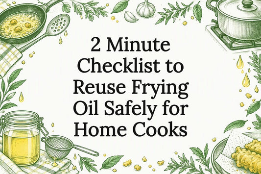 Decorative frying oil safety checklist illustration