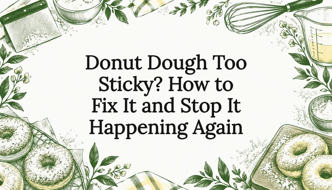 Illustrated title card with baking tools and donuts
